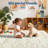Floral Washable Living Room Rug Non Slip, Low Pile Foldable Printed Mat, Soft Non Shedding Floor Covering-2140837383
