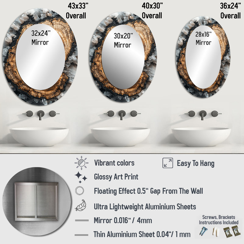 Miroir mural Winter, 36 po x 24 po