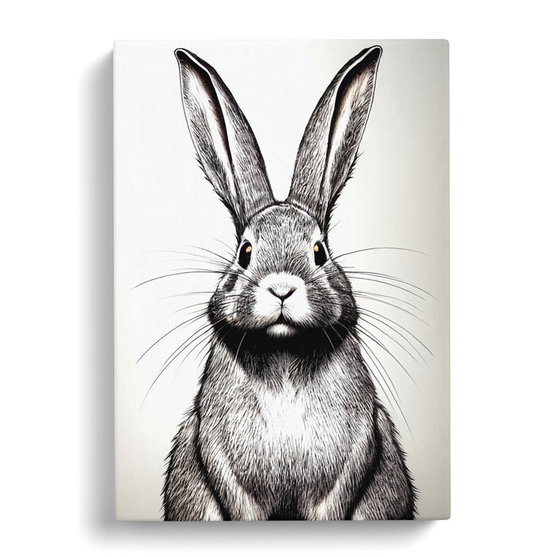 Vintage Rabbit - Wrapped Canvas, 50cm H x 35cm W x 3cm D