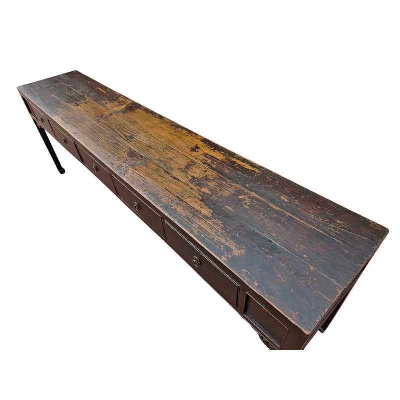 104" Long 5 Drawer Antique Console Table