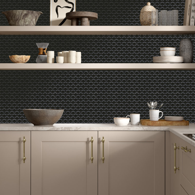 Catch™ 10 In. X 13 In. Glossy Porcelain Wall Tile (8.81 Sq. Ft./Case), Black