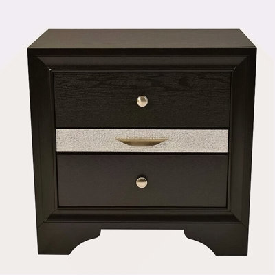 Traditional Style 2 Drawer Nightstand Made With Wood
