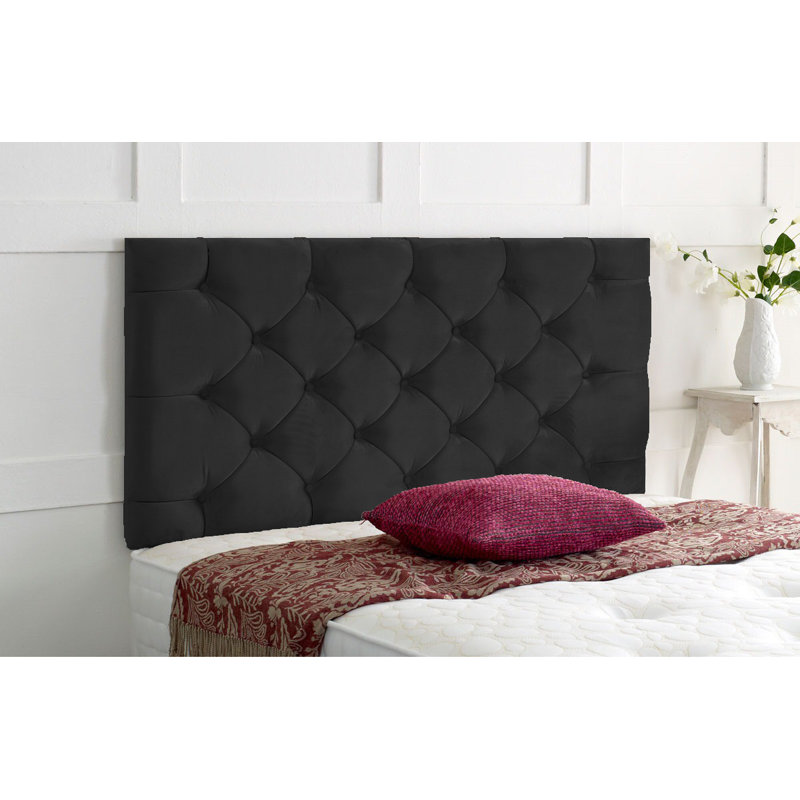 Upholstered Headboard, Black, Small Single (2'6)