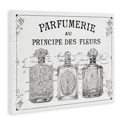 Toile de parfumerie française rétro, design par lettré et doublé