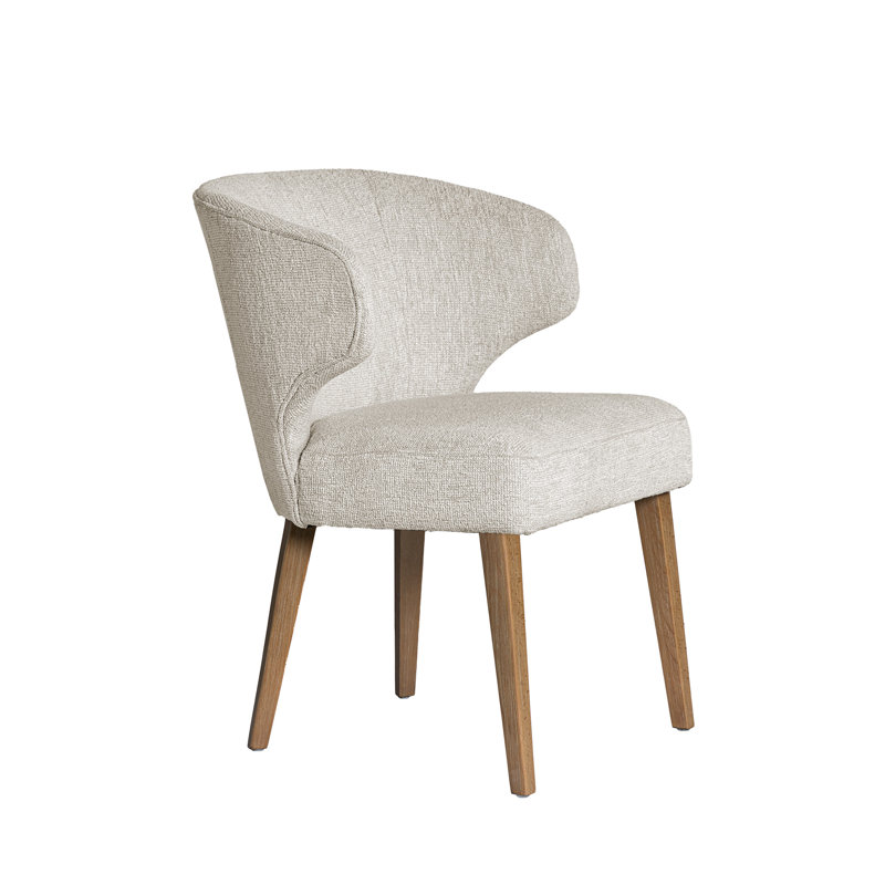 Niles Upholstered Dining Chair, Brown, Cream