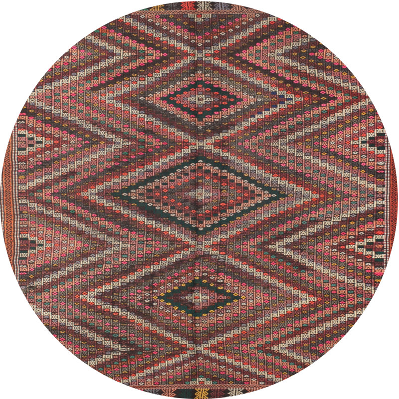 Tapis contemporain brun / marron, Rond 6 pi