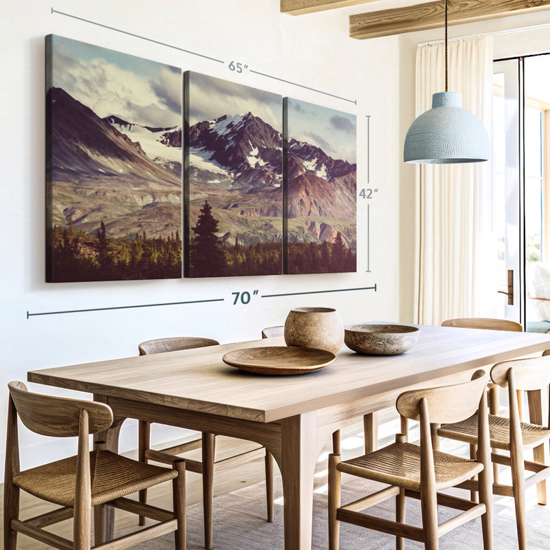 «Alaskan Mountains» sur toile, H 42 po x l 65 po