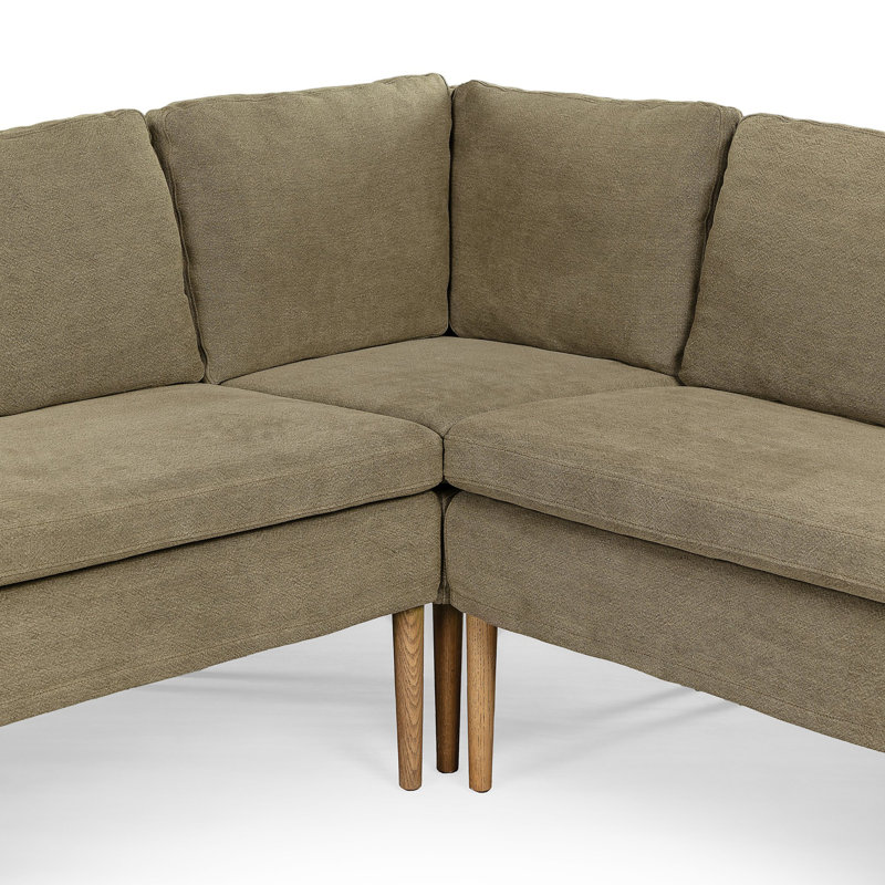 Aurelia Modular 3-Piece Slipcover Sectional, Broadway Olive Linen, 34.5" H x 76" W x 76" D, Symmetrical