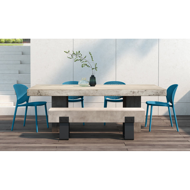 Bailey Stacking Patio Dining Chair, Navy Green