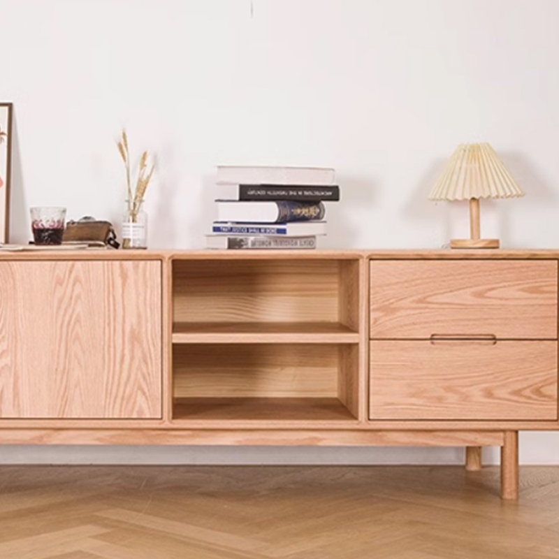 Meuble télé en bois massif, 70.86"