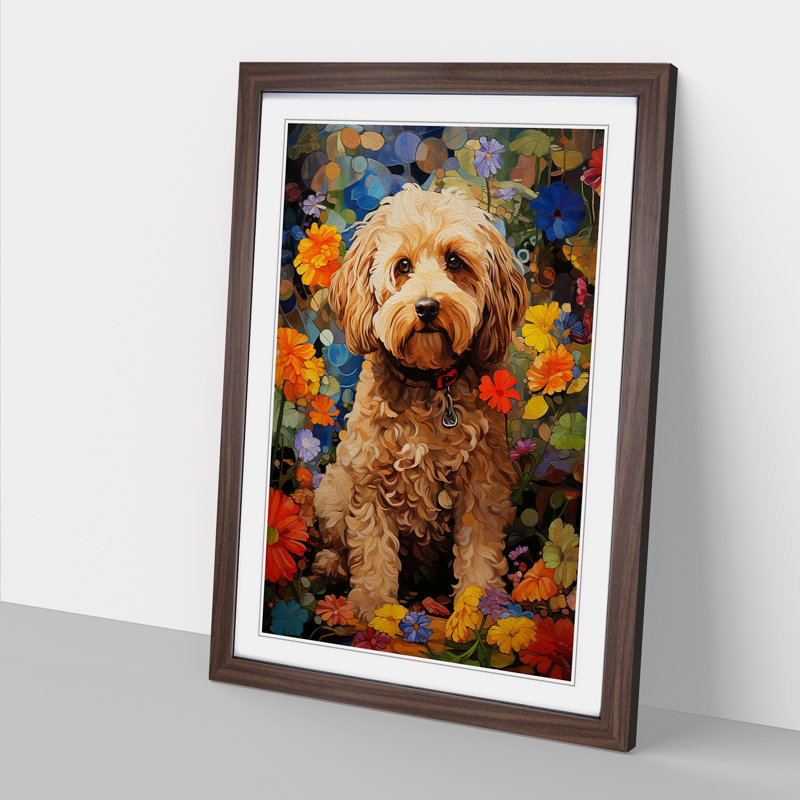 Single Picture Frame Print on Wood, Walnut Framed, 34cm H x 25cm W