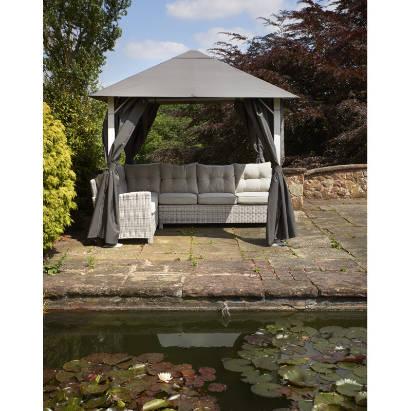 Steel Patio Gazebo, 260cm H x 300cm W x 400cm D, Grey