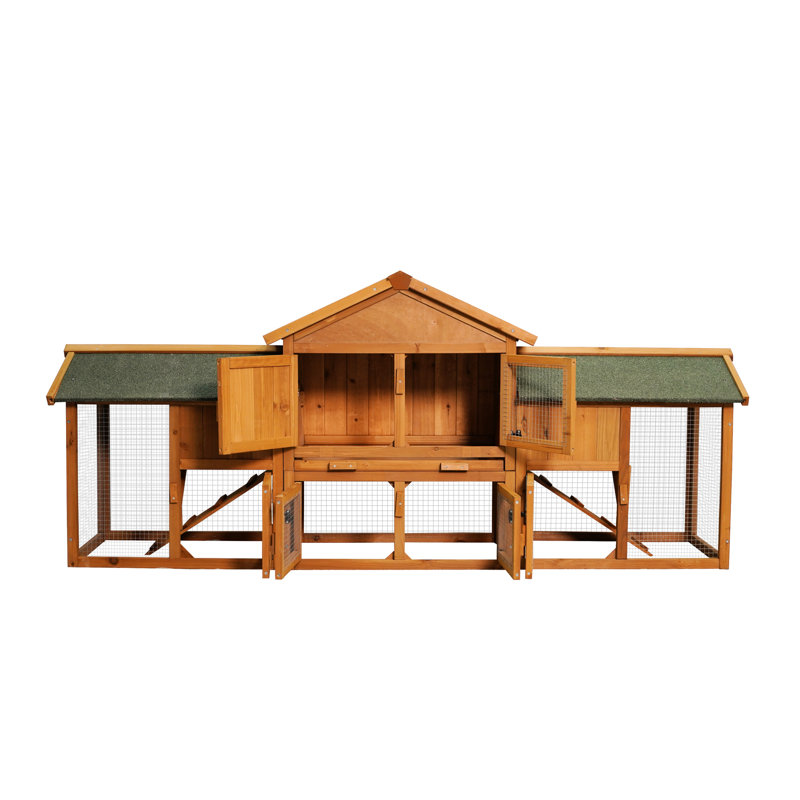 Très grande cage 79,5 po pour animaux de compagnie, configuration à 2 parcours, plateau amovible, toit imperméable à deux niveaux, animalerie avec petits animaux et animal de compagnie
