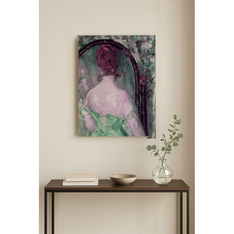 Femme devant un miroir — Portrait en métal, 30" H x 20" W