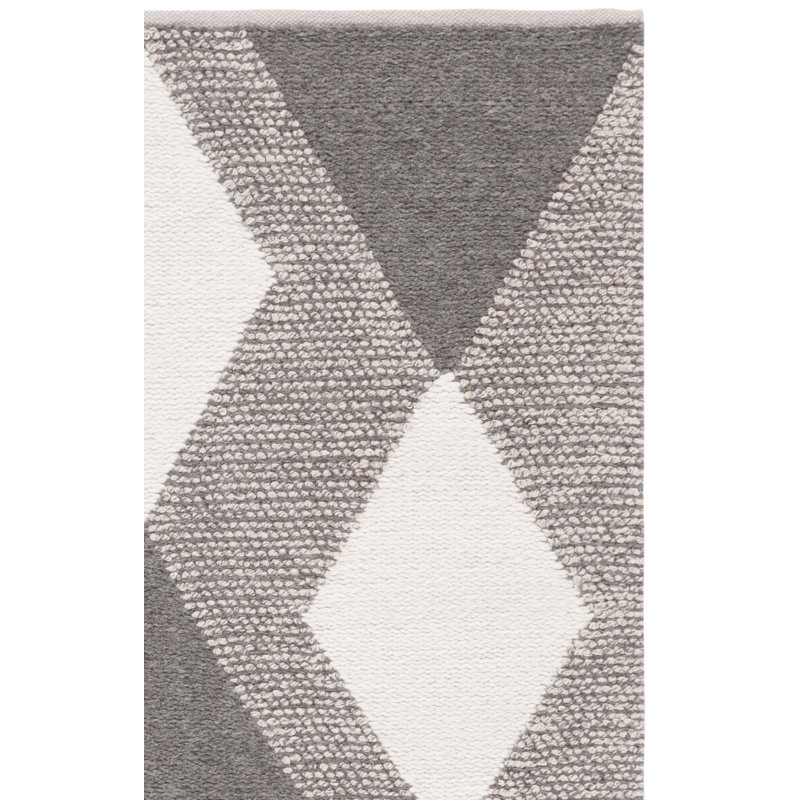 Tapis ivoire / beige fait à la main Charvik, Tapis de couloir 2 pi 3 po x 8 pi