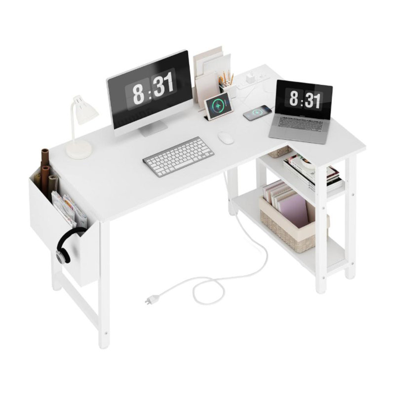 Bureau d'ordinateur en L 29,5 po Meiyi