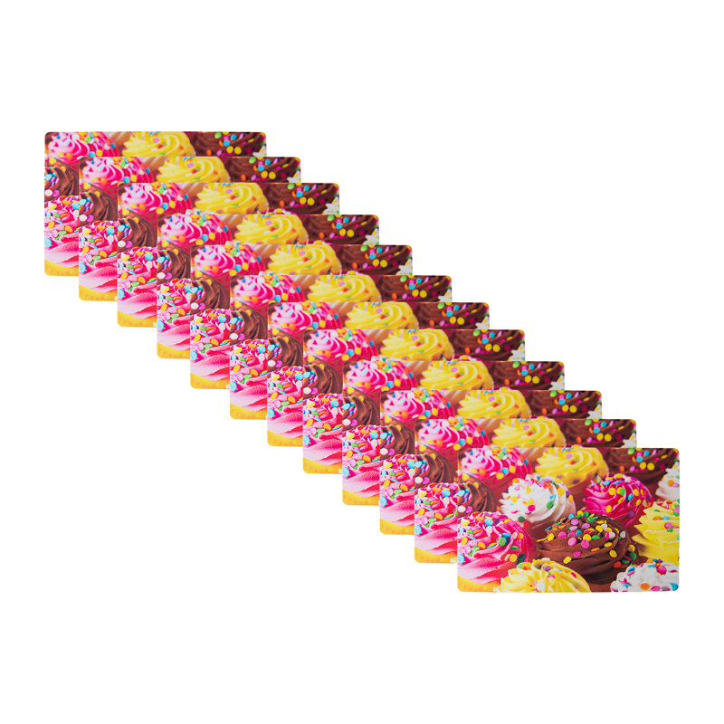 Napperon en plastique Cupcake avec pépites - ensemble de 12