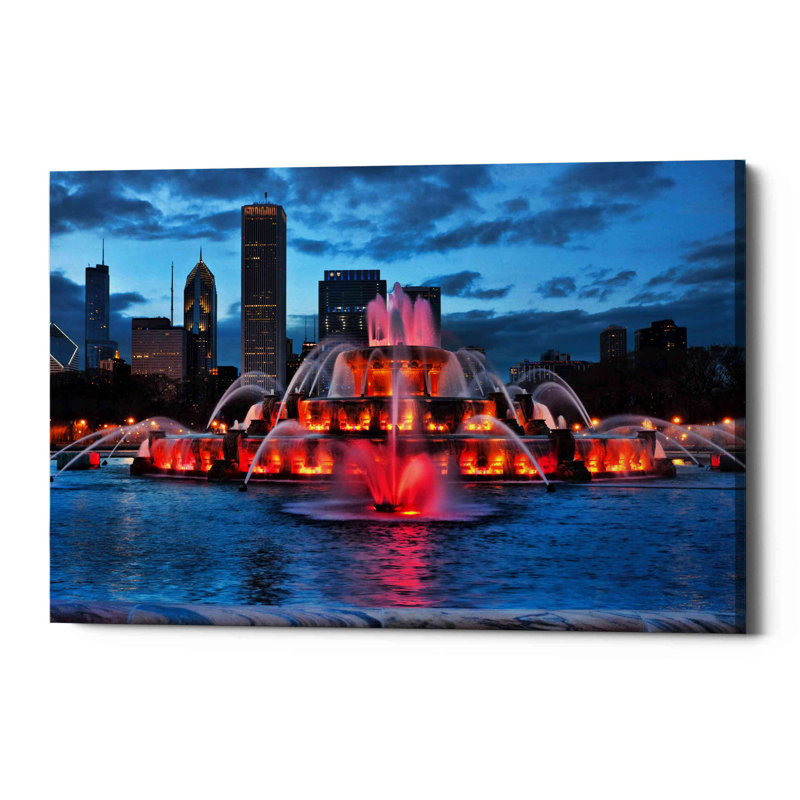 «Buckingham Fountain Lit», art mural sur toile, 40 po x 60 po