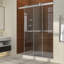 Porte de douche coulissante double sans cadre avec verre trempé transparent 3/8 po de l 56 po x H 72 po x H 56 po-66151264