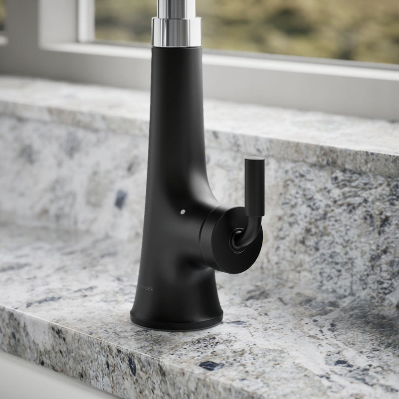 Tone™ Touchless Pull-Down Kitchen Sink Faucet with Voice Activation and Three-Function Sprayhead, Polished Chrome/Matte Black