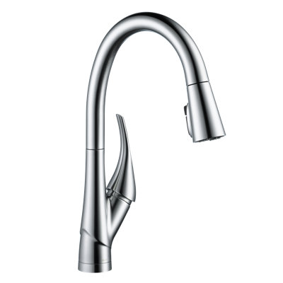 Robinet de cuisine escamotable à poignée simple Esque avec technologie Diamond Seal et ShieldSpray