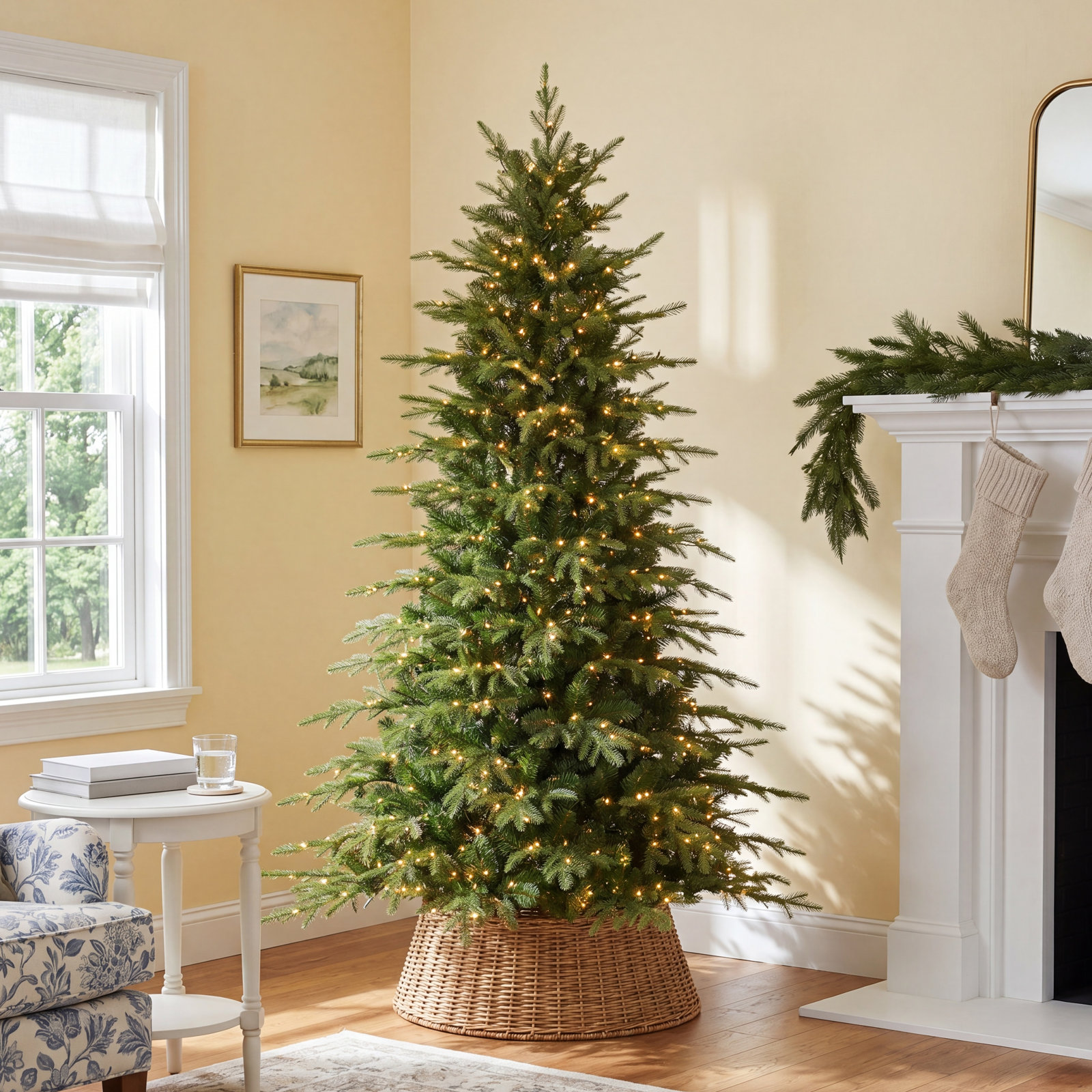 90' Lighted Artificial Pine Christmas Tree