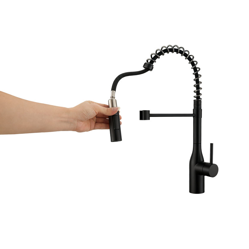 Valin High Arc One-Handle Pull-Down Classic Kitchen Faucet, Supply Line Included, Matte Black, Matte Black
