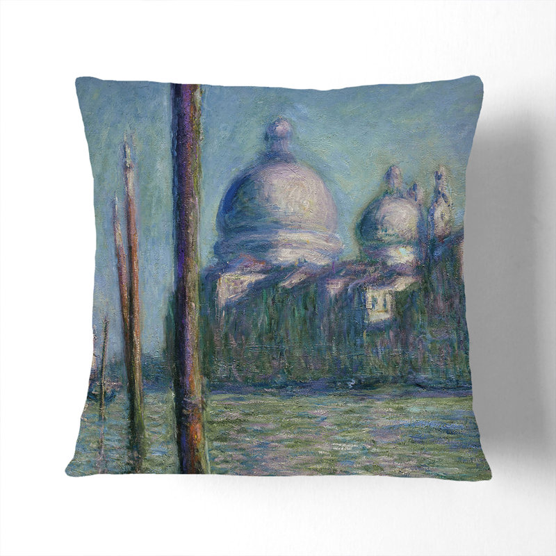 Le Grand Canal, Venice Square Throw Cushion, White, 55cm H x 55cm W x 20cm D