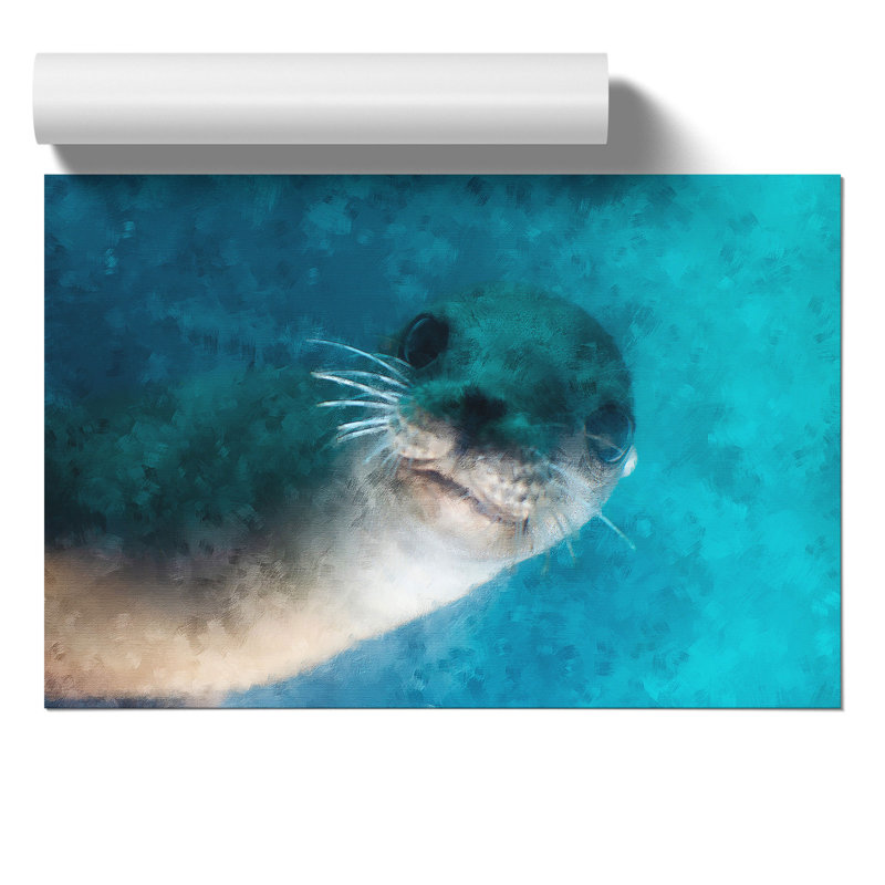 Face Of A Seal - No Frame Print, 21cm H x 30cm W x 0.1cm D
