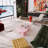 40 Inch Cloud Shaped Coffee Table, Low Coffee Table With 3 Ball Legs For Living Room, Pink-1664920159-1664920154-1664920155