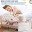 Twin Size Upholstered Princess Bed Frame with LED Lights and Storage Drawer, Faux Leather Platform Bed-793106107