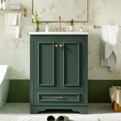 Meuble-lavabo de salle de bain 24 po avec lavabo en céramique