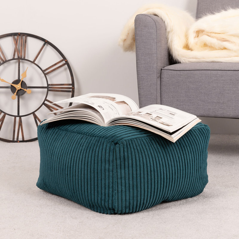Soul 40Cm Square Pouffe Ottoman, Teal Green