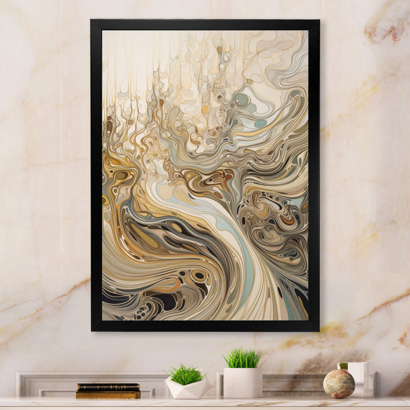 Magdline " Blue Minimalims Enchantment ", Black Picture Framed, 32" H x 16" W x 1" D