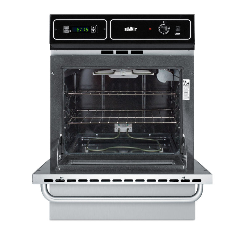 Summit Appliance 24" 2.92 Cubic Feet Electric Wall Oven with Soft Close Door, Stainless Steel