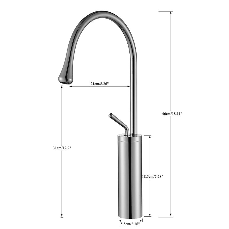 Robinet de lavabo vasque à poignée simple