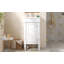 Armoire de salle de bain de style français 18 pouces avec rangement, lavabo en céramique, tablette réglable, charnières à fermeture douce pour les petits espaces-816414688