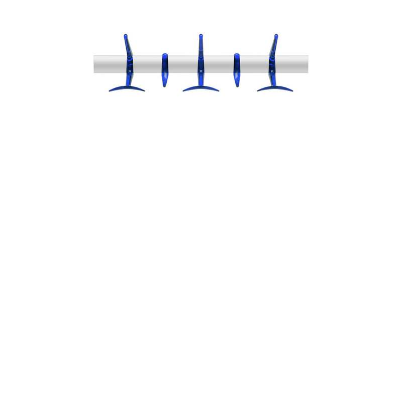 Metal Wall Wall Mounted Coat Rack, Transparent Cobalt, Small