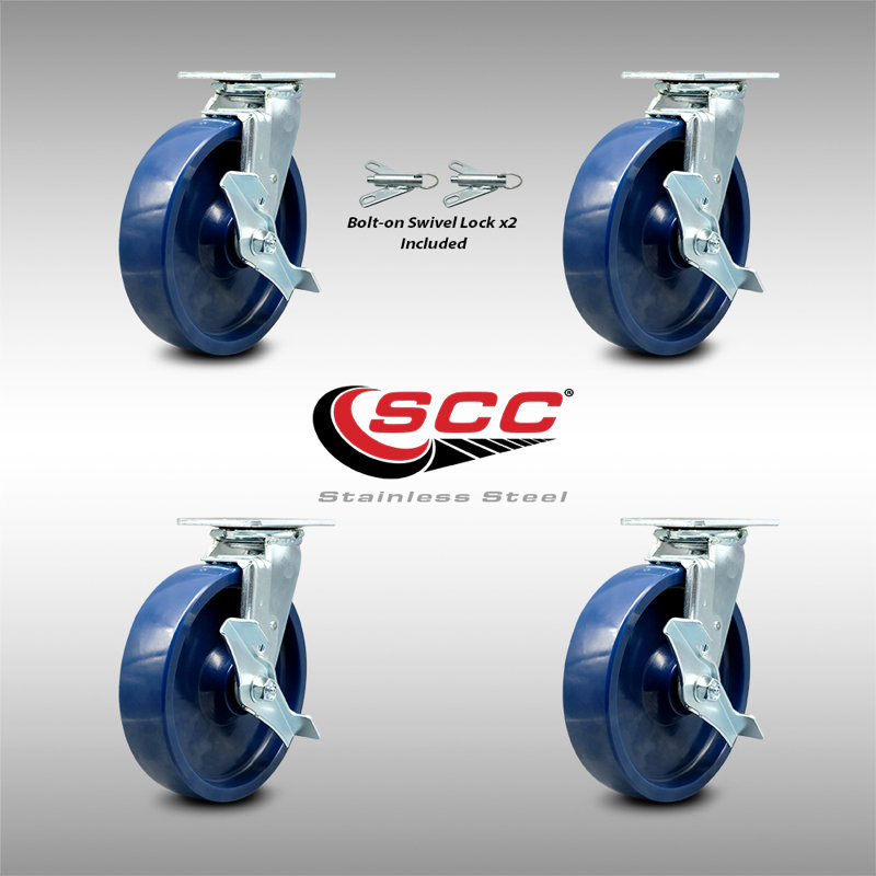 4 Piece Solid Poly Caster Set