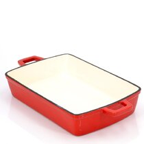 Lava Cast Iron Lasagna Pan, Three Layers of Enameled Cast Iron Lasagna Pan, Baking  Tray with Service Stand, 10x16 Inch Rectangular Oven Safe Serving Dish  (Orang… in 2023