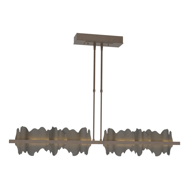 Hildene 1 - Light Unique Linear LED Pendant, Natural Iron, Bronze