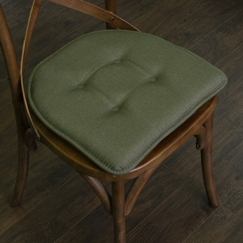 Solid U-Shaped Non-Slip Indoor Chair Cushion, Army Green, 12