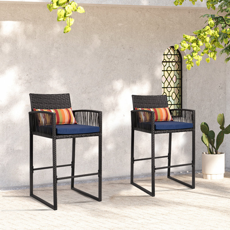 Tabourets de bar pour patio, Gris, Marine