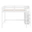 Lit mezzanine double avec garde-robe de rangement-389097636