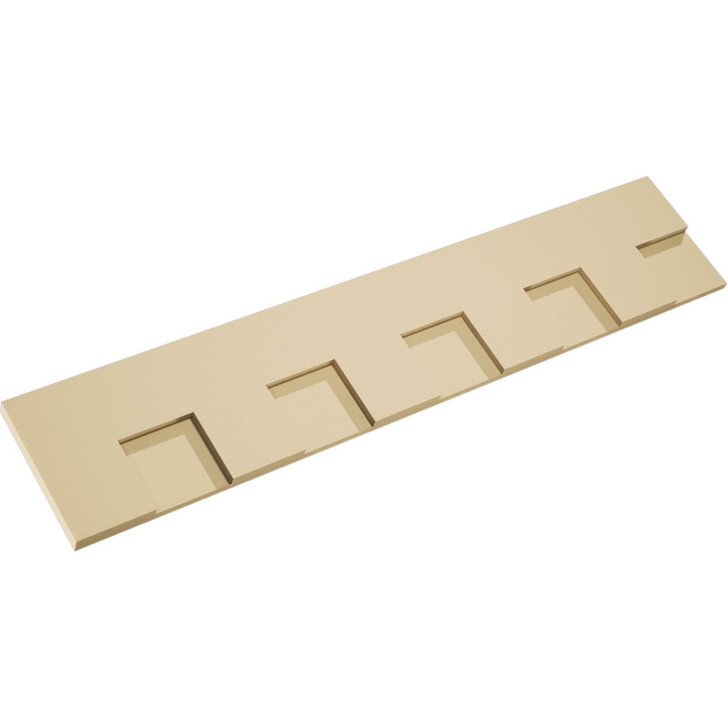 H 9 po x P 1 1/2 po x L 45 po avec bordure en uréthane Signature de Matthews avec plaque arrière, brun clair apprêté, H 9 po