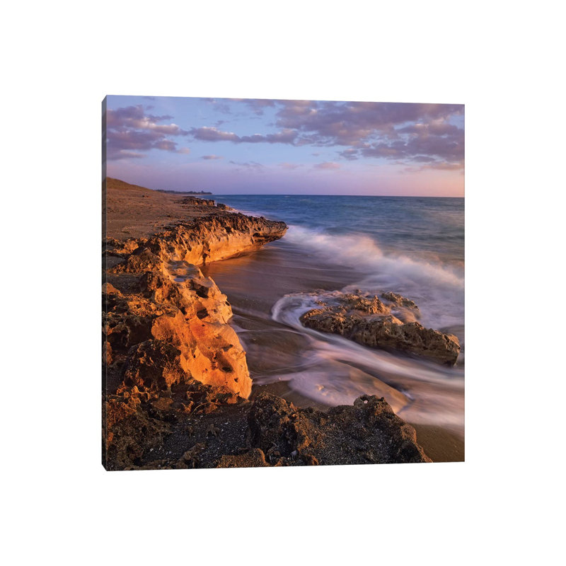 Beach At Dusk, Blowing Rocks Preserve, Florida by Tim Fitzharris - Gallery-Wrapped Canvas Giclée on Canvas, Canvas
