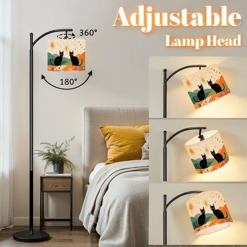 Lampe sur pied à arc avec abat-jour réglable Mid Cat