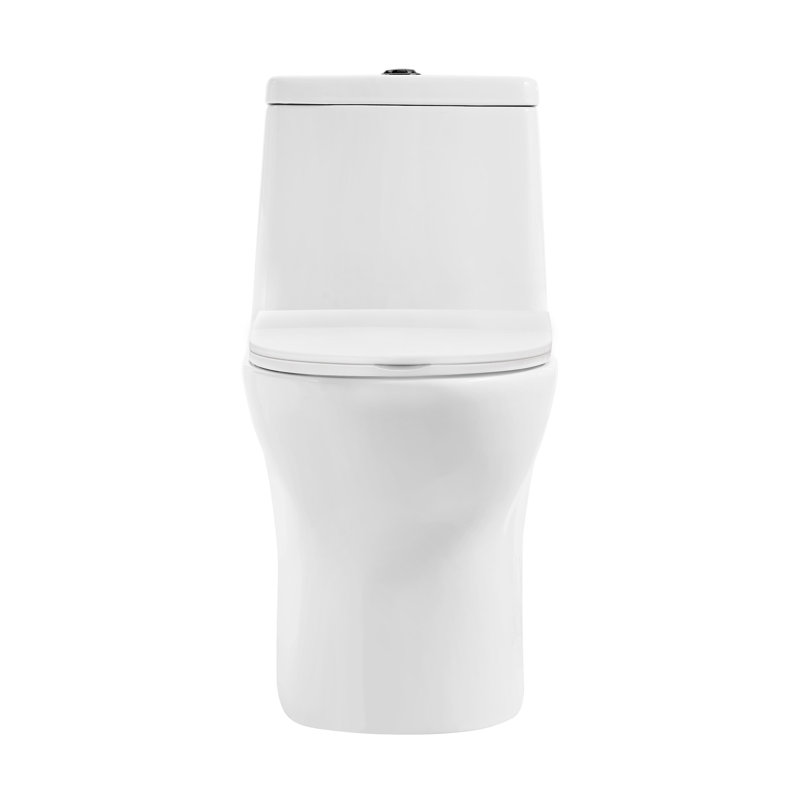 Ivy One Piece Toilet Dual Vortex Flush, Black Hardware 1.1/1.6 gpf