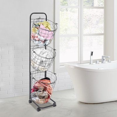 Rolling Laundry Basket with Handles