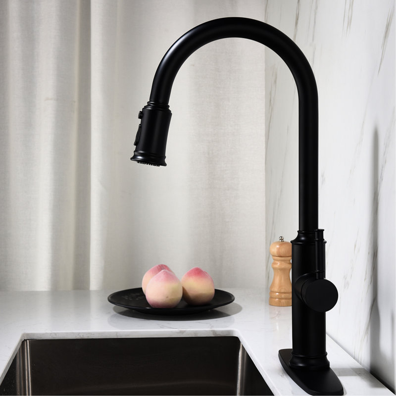Poignée escamotable en acier inoxydable noir mat pour installation de robinet de cuisine, profondeur du colis: 12,2 po, largeur: 25,6, hauteur, 2,6 po, poids: 5,8 lb, avec, marque, profondeur, largeur, hauteur,